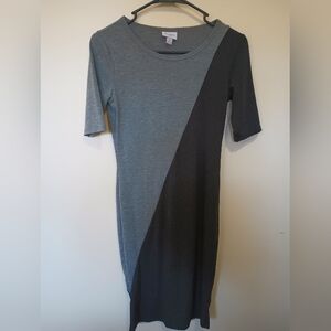 LuLaRoe Julia Dress Grey/Black XS (2-4 US)